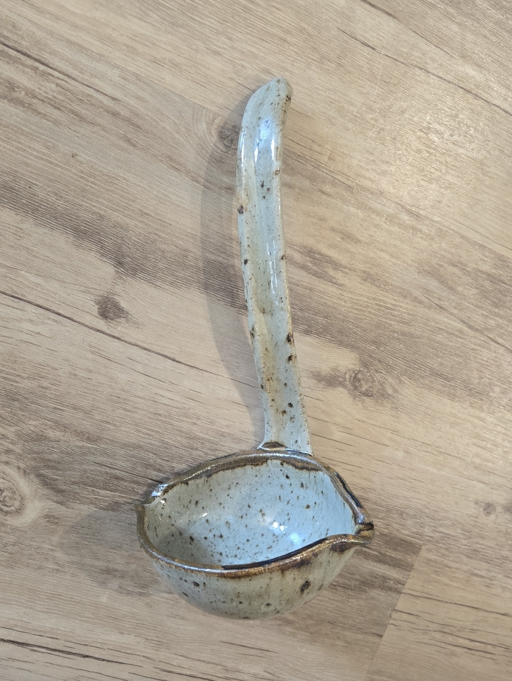 Speckled Ceramic Ladle - Creamy Light And Dark Brown Speckle